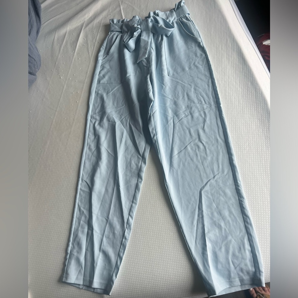 Light blue spandex material lightweight work pants